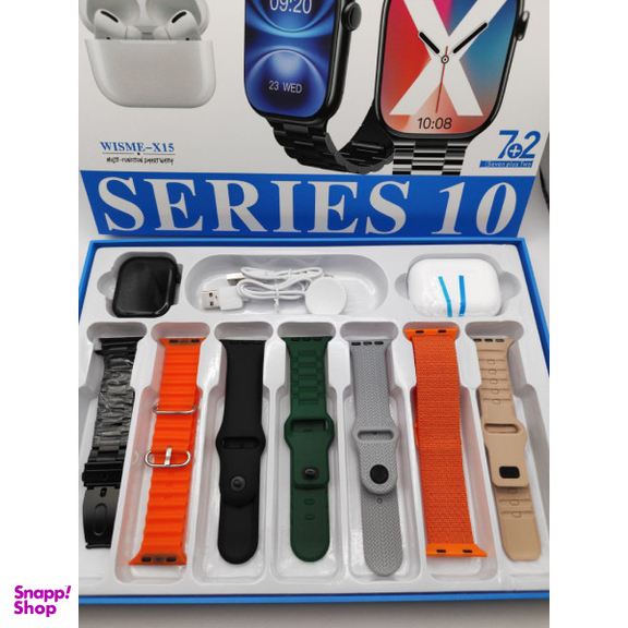ساعت هوشمند ویسمی مدل wisme-x15 سایز 45 میلی متر به همراه بند سیلیکونی و هدفون