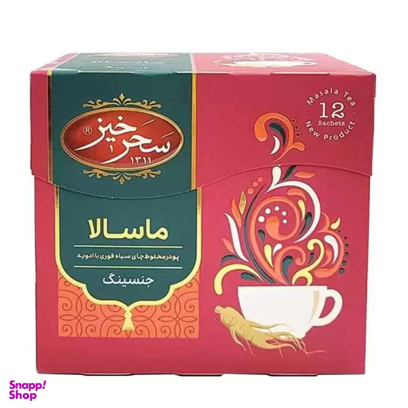 چای ماسالا جینسینگ سحرخیز بسته ۱۲ عددی