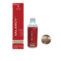 کیت رنگ مو والانسی شماره BC8 بلوند کاراملی روشن حجم 100 میلی لیتر به همراه اکسیدان حجم 150 میلی لیتر