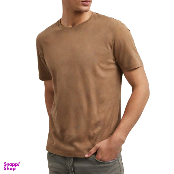 تیشرت مردانه به رسم کد 30040 رنگ قهوه ای