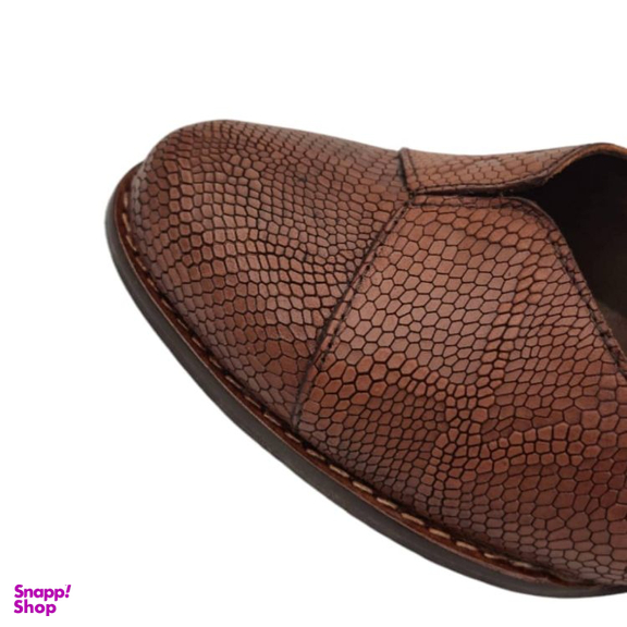 کفش رسمی زنانه چرم ریباری مدل P19 رنگ عسلی