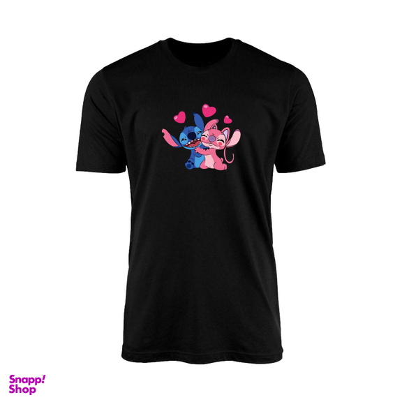 تیشرت آستین کوتاه زنانه کد TZ2طرح استیچ رنگ مشکی