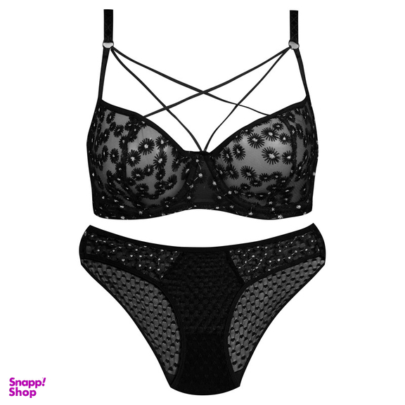 ست شورت و سوتین زنانه کارنا رز مدل فنردار کد 5031-2057 رنگ مشکی