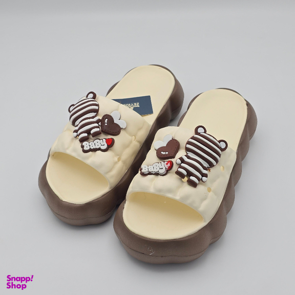 دمپایی زنانه زیتون مدل سارا 421700 رنگ کرم قهوه ای