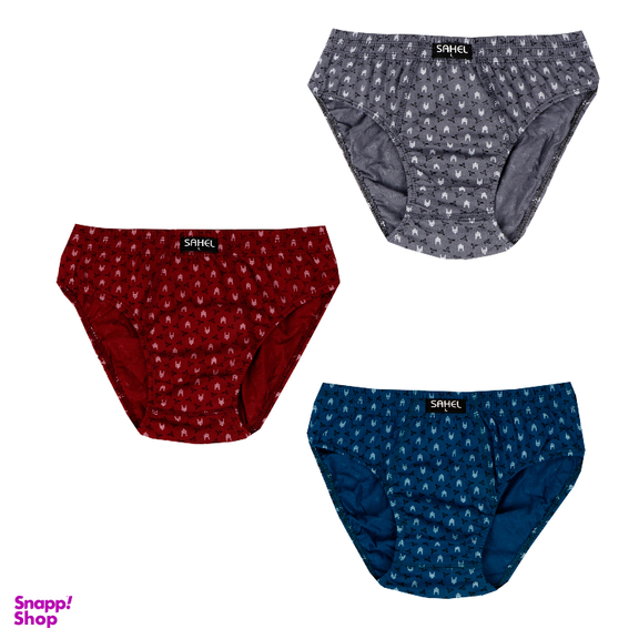 شورت مردانه ساحل مدل اسلیپ چاپی کد 988 بسته 3 عددی