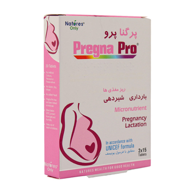 مکمل غذایی بارداری نیچرز اونلی مدل Pregna Pro بسته 30 عددی