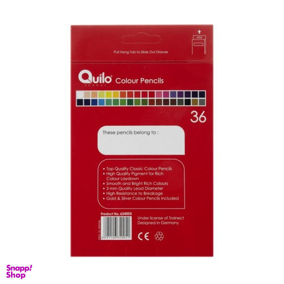 مداد رنگی 36 رنگ جعبه مقوایی کوییلو کد Q36
