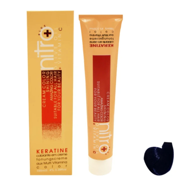رنگ مو نیترو پلاس مدل Keratine شماره 608.11 رنگ آبی کاربنی حجم 100 میلی لیتر