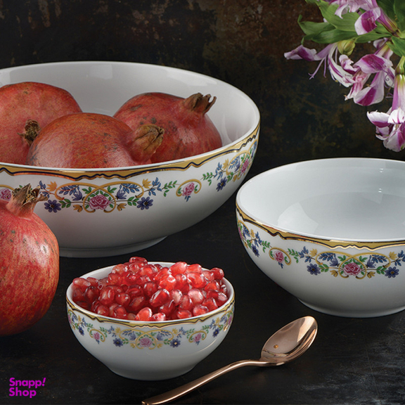 پیاله چینی زرین ایران مدل ایتالیا اف گلستان درجه یک بسته 13 عددی