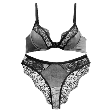 ست سوتین و شورت زنانه نوشه پوش مدل پلانچ کد 85001 رنگ طوسی