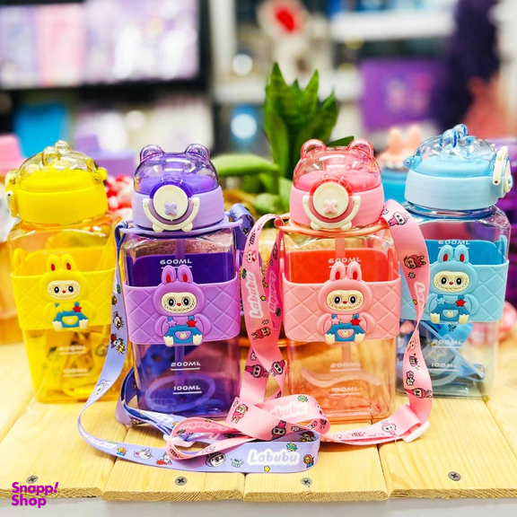 قمقمه مدل لبوبو عروسکی حجم 0.65 میلی لیتر به همراه آویز شب تاب