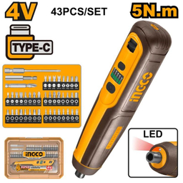 پیچ گوشتی شارژی اینکو کد CSDLI04062 مجموعه 43 عددی