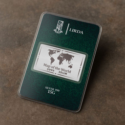 شمش نقره لیردا طرح نقشه جهان کد 999-15