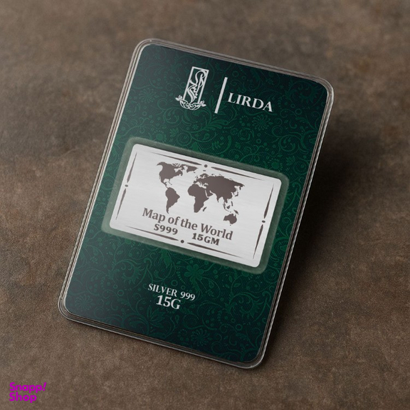 شمش نقره لیردا طرح نقشه جهان کد 999-15