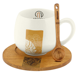 ست ماگ مکنوس کد 1008 همراه با قاشق و زیر لیوانی