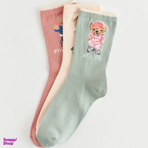 جوراب زنانه ال سی وایکیکی مدل teddy بسته 3 عددی