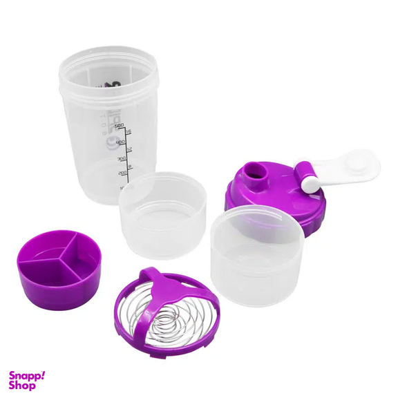 شیکر سه تکه مدل شفاف QA طرح اسپایدر ظرفیت 0.5 لیتر