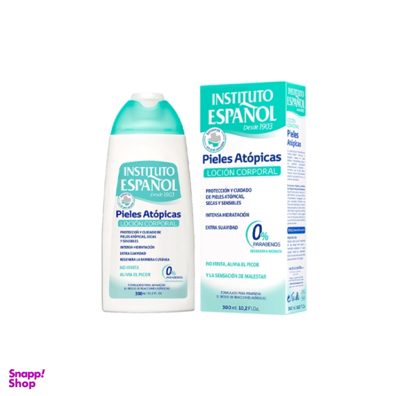 لوسیون بدن انستیتو اسپانول مدل Atopic مناسب پوست خشک حجم 300 میلی لیتر