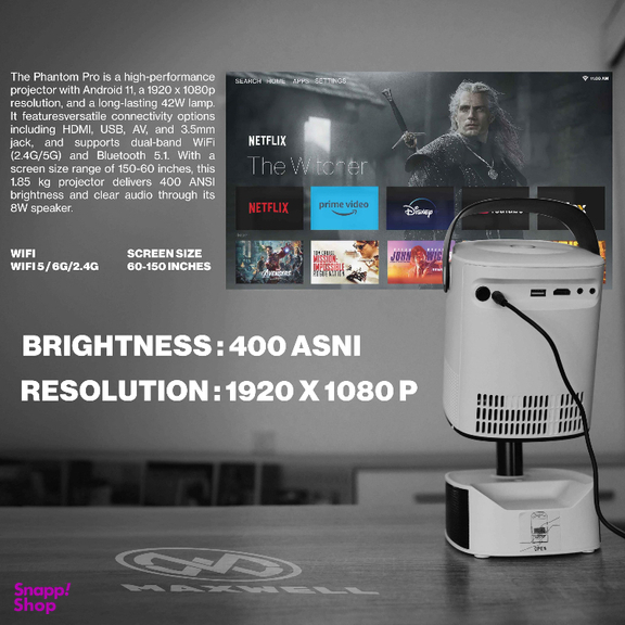ویدیو پروژکتور پایه دار مکسول مدل Phantom Pro