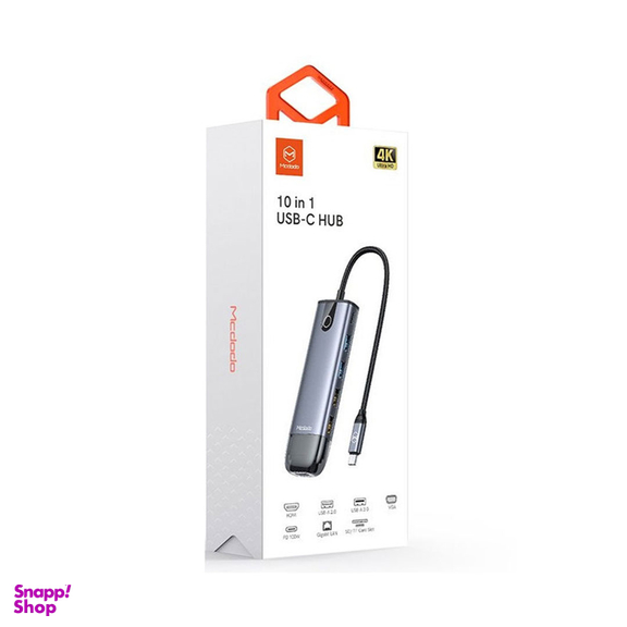 هاب 10 پورت USB-C مک دودو مدل HU-7420 طول 15 سانتی‌ متر
