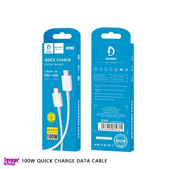 کابل دیتا Type-C دنمن کد D20C طول 1 متر