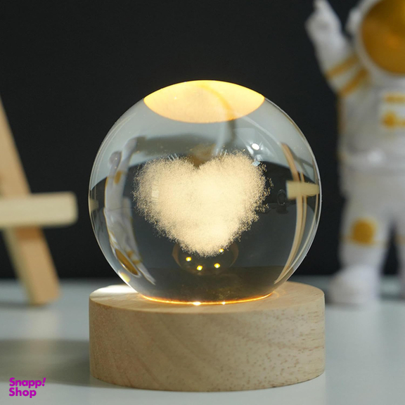 چراغ خواب مدل گوی شیشه ای طرح قلب ابری