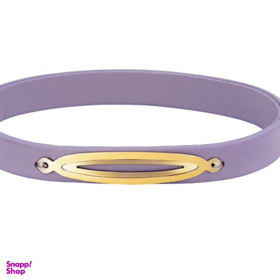 دستبند چرم و طلا 18 عیار زنانه مدل بیضی