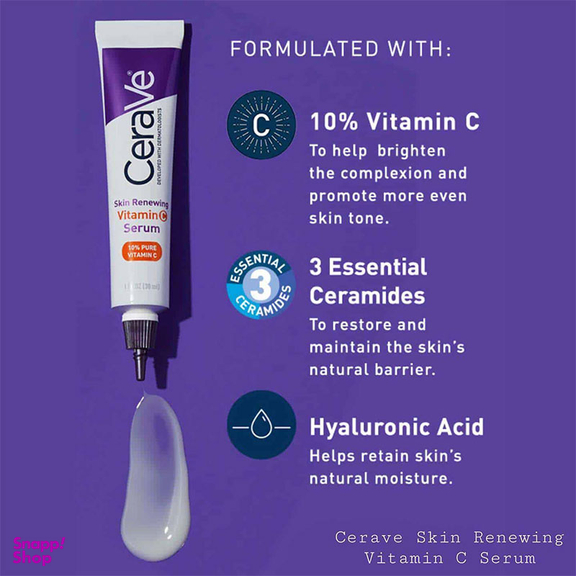 سرم ویتامین سی سراوی مدل Skin Renewing حجم 30 میلی لیتر