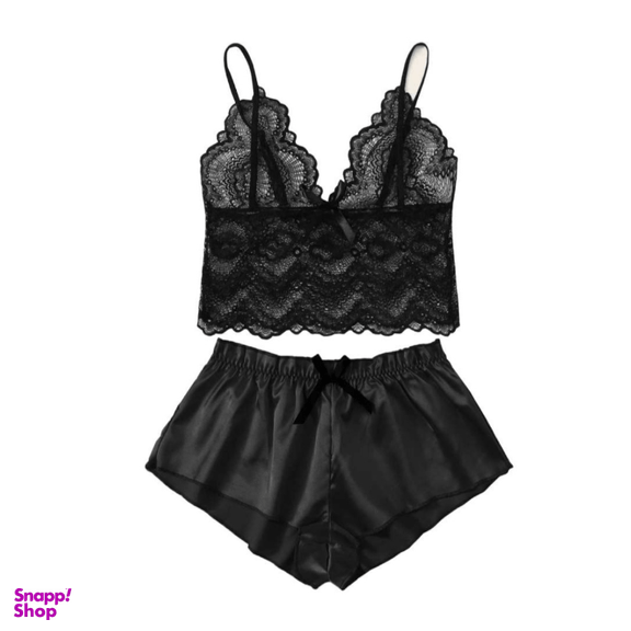 لباس خواب زنانه مدل آباسا کد 79022 رنگ مشکی