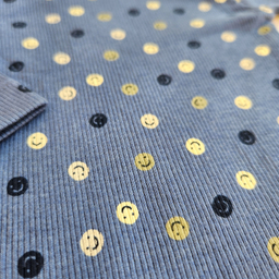 بادی نوزادی نیم ایت طرح شکلک های خندان کد 10258 رنگ آبی تیره