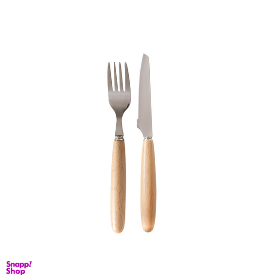 سرویس قاشق و چنگال 44 پارچه مدل دسته چوبی