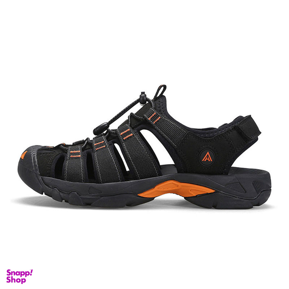 صندل مردانه هامتو مدل 710445A-1 رنگ مشکی نارنجی