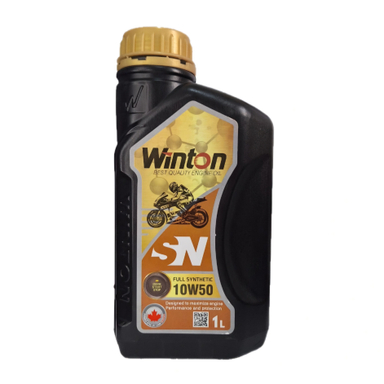 روغن موتور سیکلت تمام سنتتیک وینتون مدل 10W50 SN حجم 1 لیتر