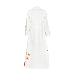 مانتو زنانه گره استایل مدل صبح بهاری رنگ سفید