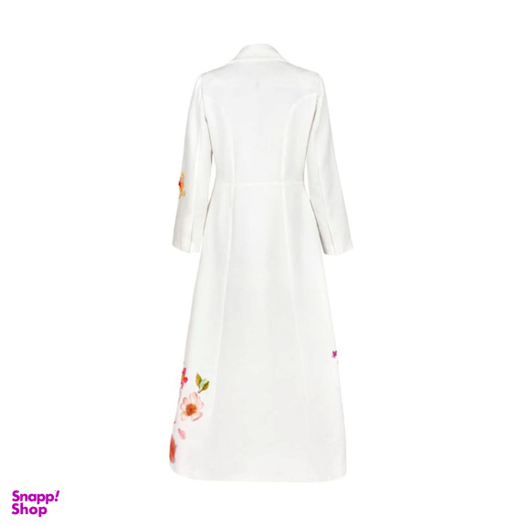 مانتو زنانه گره استایل مدل صبح بهاری رنگ سفید