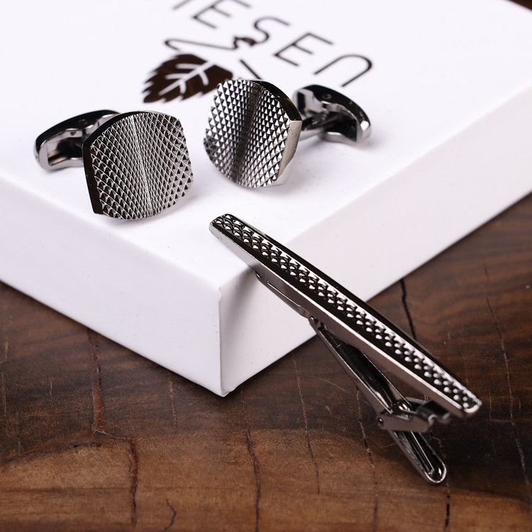 ست دکمه سردست و گیره کراوات مردانه نسن مدل ND9