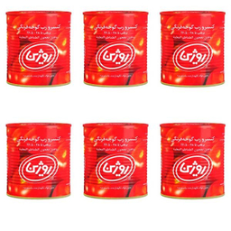 کنسرو رب گوجه فرنگی روژین وزن 800 گرم بسته 6 عددی