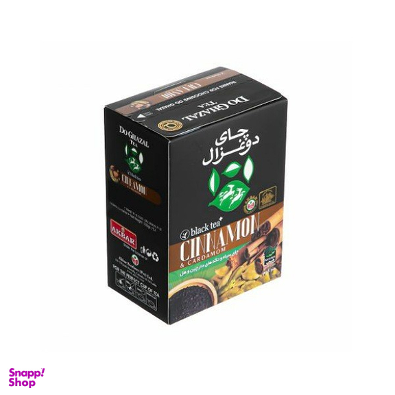 چای سیاه با هل و دارچین دو غزال وزن 400 گرم