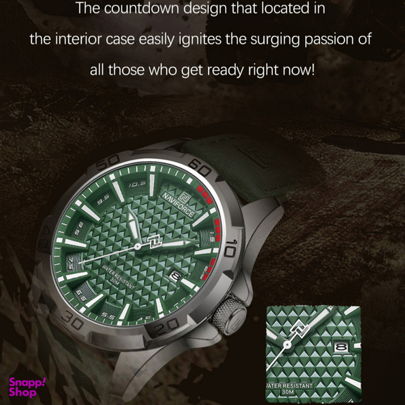 ساعت مچی عقربه ای مردانه نیوی فورس مدل تقویم دار بند جیر کد NF8023-S/GN