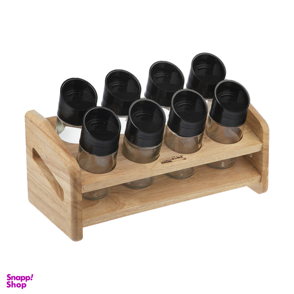 ست ادویه 8 پارچه سام ست مدل پایه چوبی