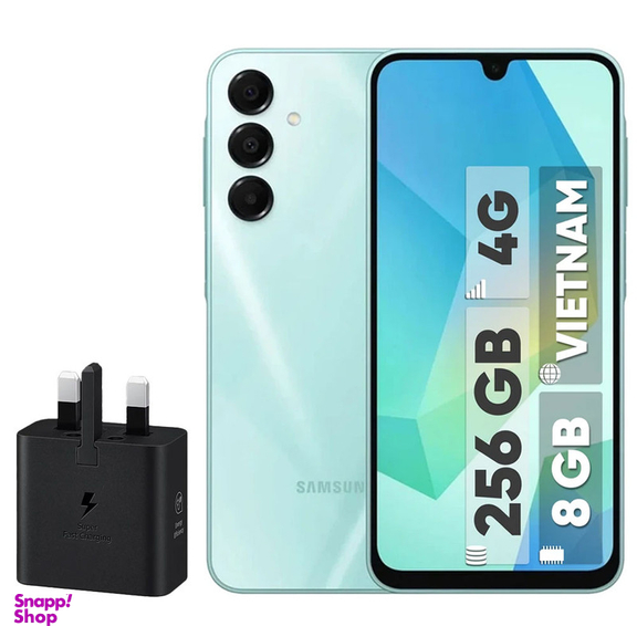 گوشی موبایل سامسونگ مدل Galaxy A16 4G دو سیم کارت ظرفیت 256 گیگابایت و رم 8 گیگابایت نسخه ویتنام به همراه شارژر 25 وات سامسونگ