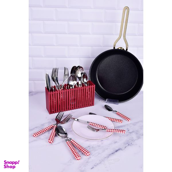 سرویس قاشق و چنگال 31 پارچه سی اند اس مدل شطرنجی