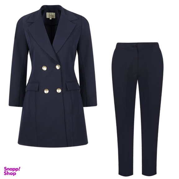 مانتو شلوار زنانه السانا مدل VARA32 رنگ سرمه ای