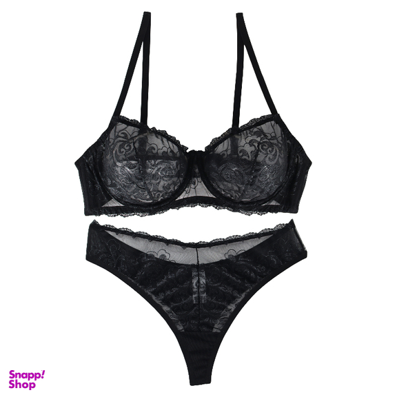 ست شورت و سوتین زنانه برتا کد 2420AB رنگ مشکی