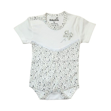 بادی آستین کوتاه نوزاد بیبی وان طرح پروانه