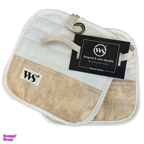 دستگیره قابلمه دبلیو اس مدل چرم نچرال کد RM0086 مجموعه دو عددی