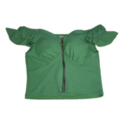 تاپ زنانه کد TOPCROP0023 رنگ سبز