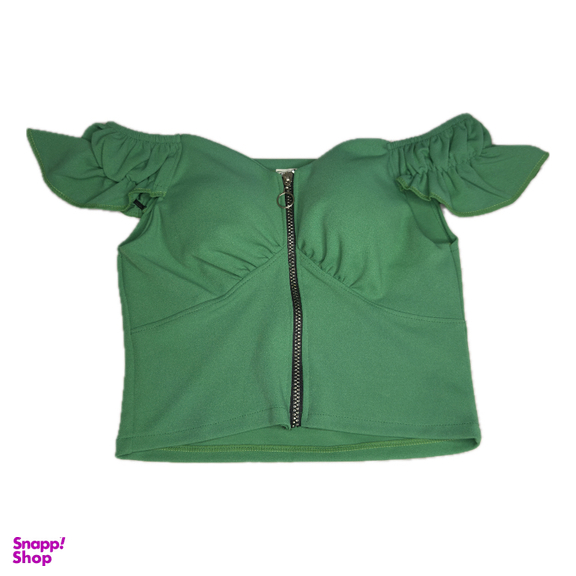 تاپ زنانه کد TOPCROP0023 رنگ سبز