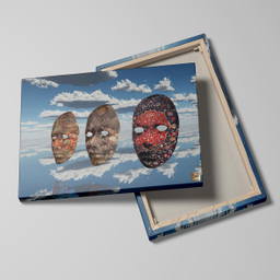 تابلو بوم نقاشی خط چارگوش طرح نقابها مدل 2747