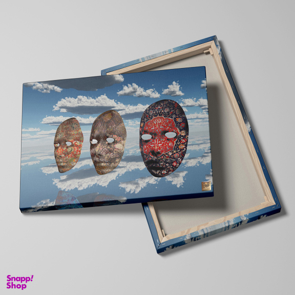 تابلو بوم نقاشی خط چارگوش طرح نقابها مدل 2747